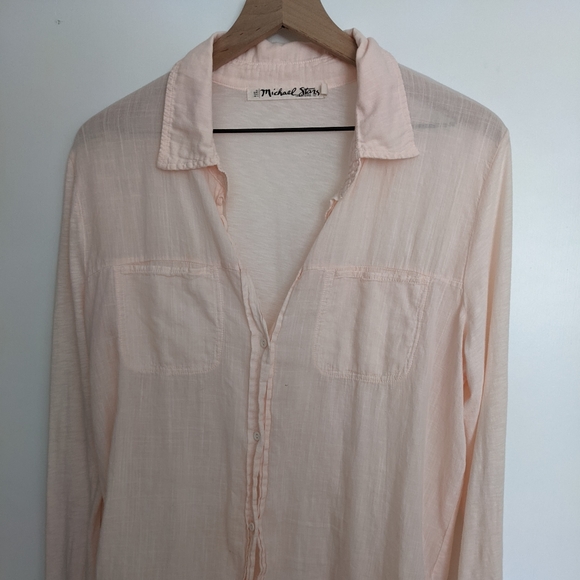 Michael Stars Blush Pink Button Down - Picture 3 of 6